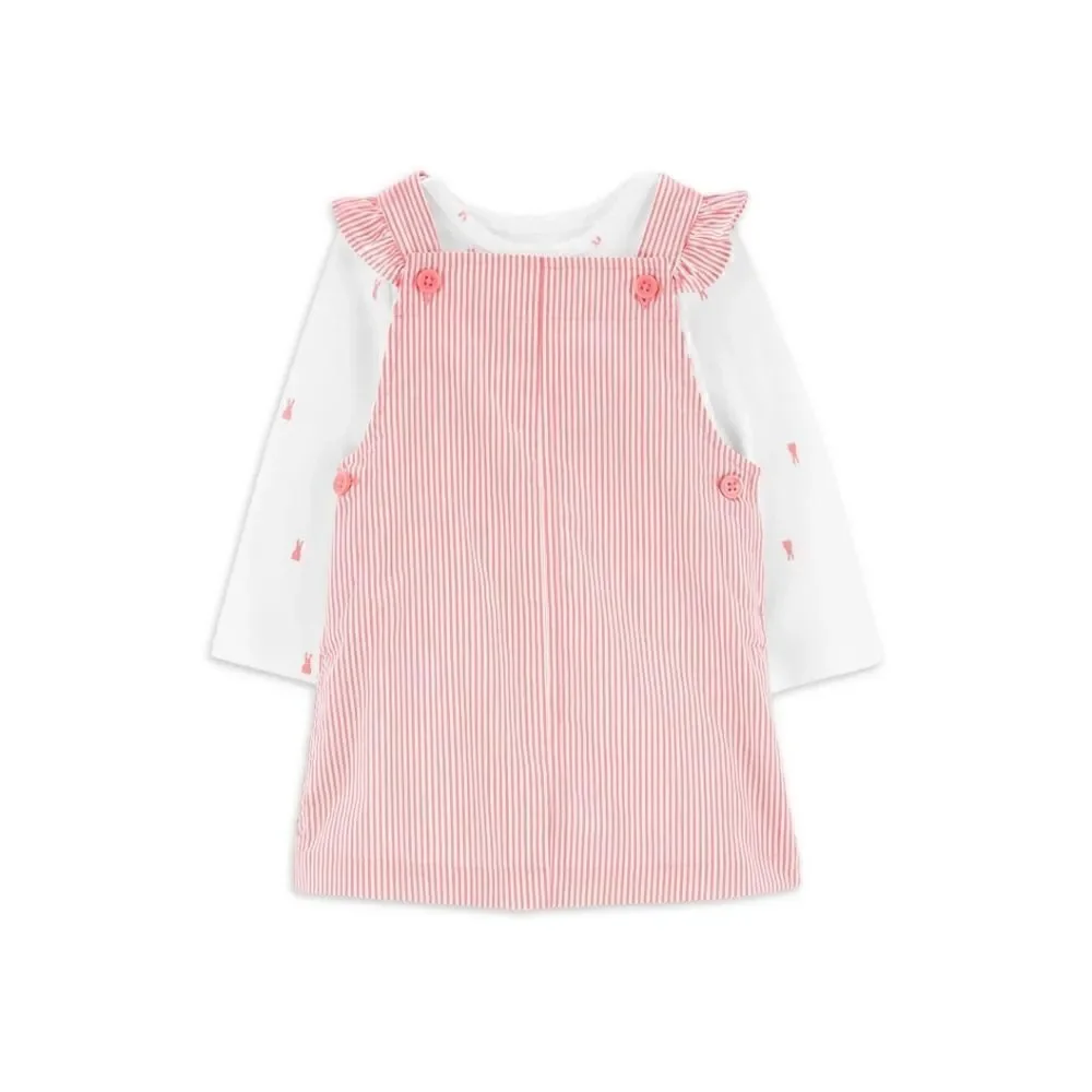 Carter's Child of Mine Baby Girl Easter Bunny Dress Overall Set, 2-Piece